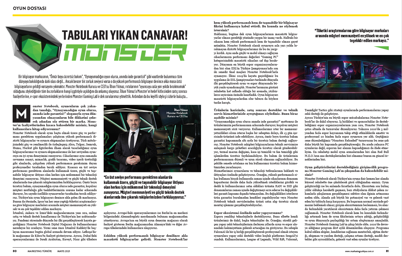 Tabuları yıkan canavar Monster!