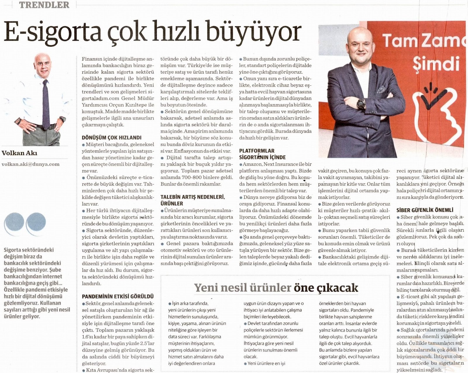 E sigorta çok hızlı büyüyor